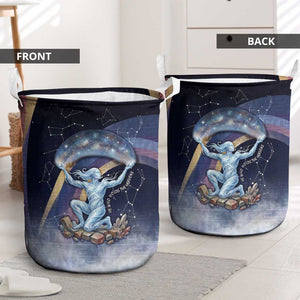 Shu Celestial Constellations Laundry Basket Rainbow Ancient Egyptian Sky Deity Theme