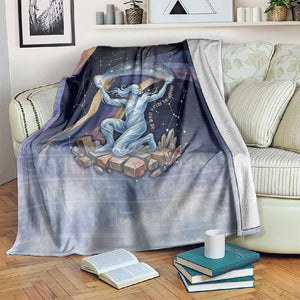 Shu Celestial Constellations Blanket Rainbow Ancient Egyptian Sky Deity Theme