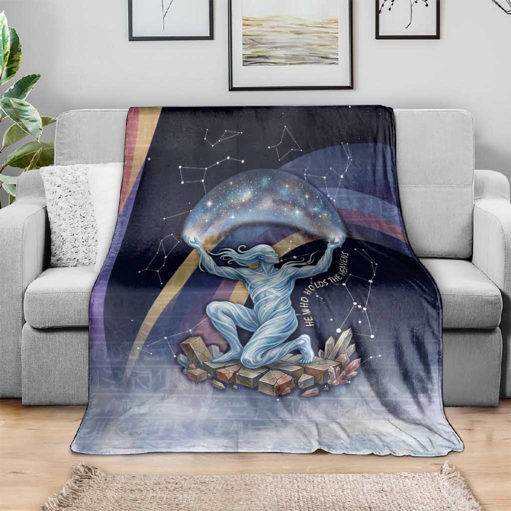 Shu Celestial Constellations Blanket Rainbow Ancient Egyptian Sky Deity Theme