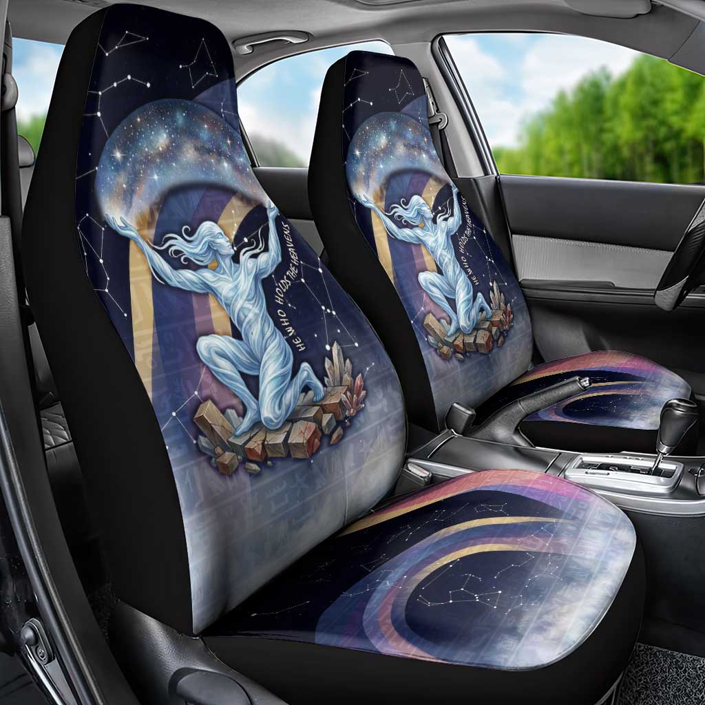 Shu Celestial Constellations Car Seat Cover Rainbow Ancient Egyptian Sky Deity Theme