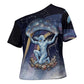 Shu Celestial Constellations Cross Shoulder Shirt Rainbow Ancient Egyptian Sky Deity Theme