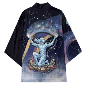 Shu Celestial Constellations Kimono Rainbow Ancient Egyptian Sky Deity Theme