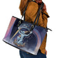 Shu Celestial Constellations Leather Tote Bag Rainbow Ancient Egyptian Sky Deity Theme