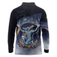 Shu Celestial Constellations Long Sleeve Polo Shirt Rainbow Ancient Egyptian Sky Deity Theme