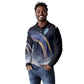 Shu Celestial Constellations Long Sleeve Polo Shirt Rainbow Ancient Egyptian Sky Deity Theme
