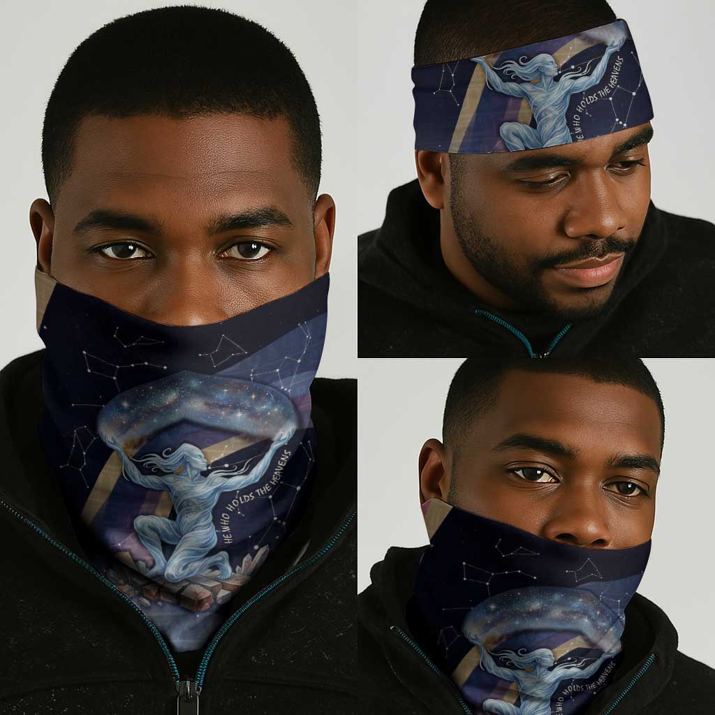 Shu Celestial Constellations Neck Gaiter Rainbow Ancient Egyptian Sky Deity Theme