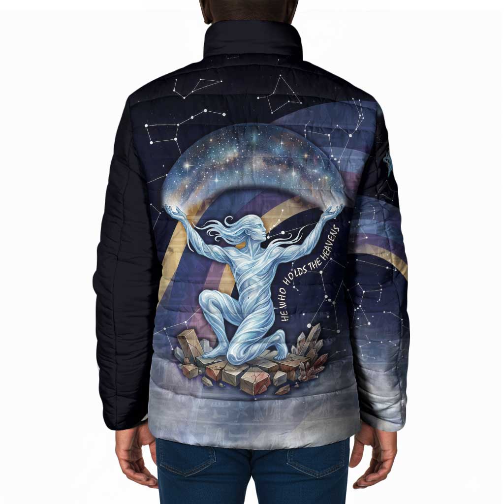 Shu Celestial Constellations Padded Jacket Rainbow Ancient Egyptian Sky Deity Theme