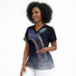 Shu Celestial Constellations Scrub Top Rainbow Ancient Egyptian Sky Deity Theme