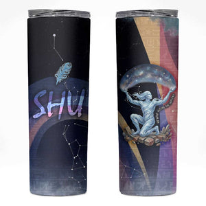 Shu Celestial Constellations Skinny Tumbler Rainbow Ancient Egyptian Sky Deity Theme