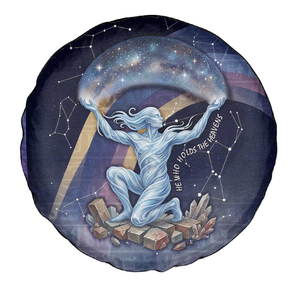 Shu Celestial Constellations Spare Tire Cover Rainbow Ancient Egyptian Sky Deity Theme