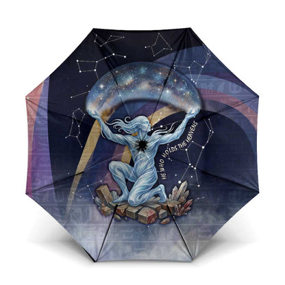 Shu Celestial Constellations Umbrella Rainbow Ancient Egyptian Sky Deity Theme