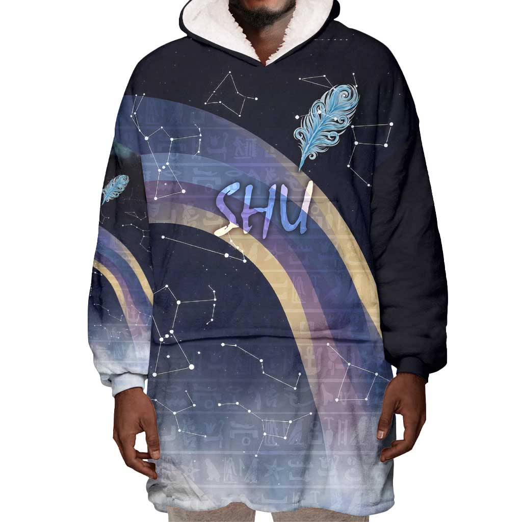 Shu Celestial Constellations Wearable Blanket Hoodie Rainbow Ancient Egyptian Sky Deity Theme