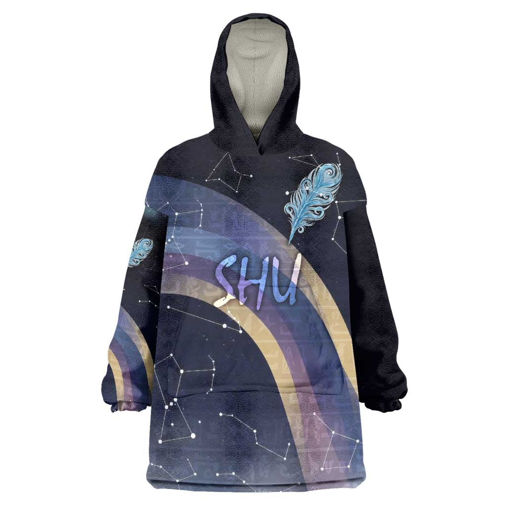 Shu Celestial Constellations Wearable Blanket Hoodie Rainbow Ancient Egyptian Sky Deity Theme