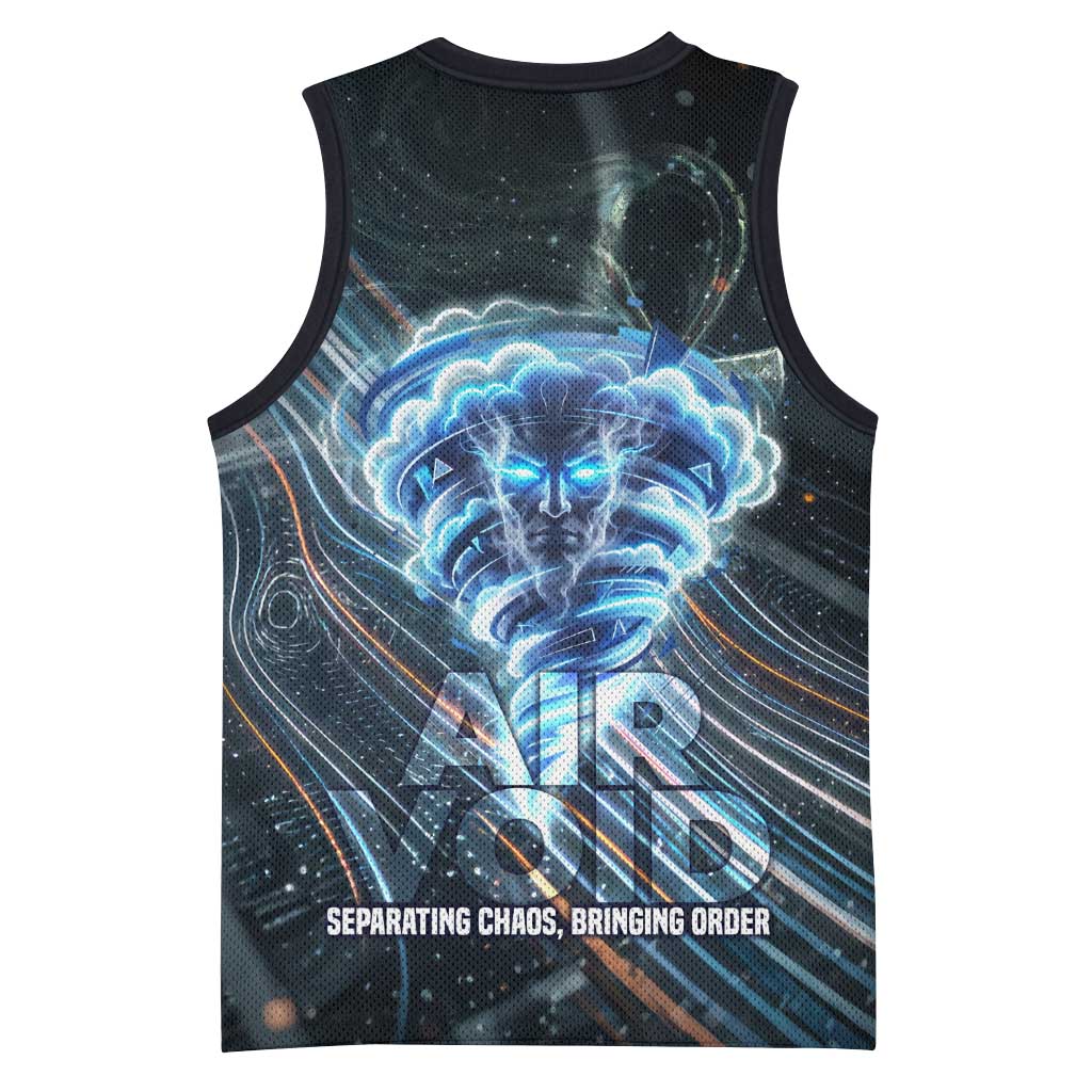 Shu Air Void Egyptian Basketball Jersey with Storm God and Ankh Ancient Mythology