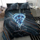 Shu Air Void Egyptian Bedding Set with Storm God and Ankh Ancient Mythology