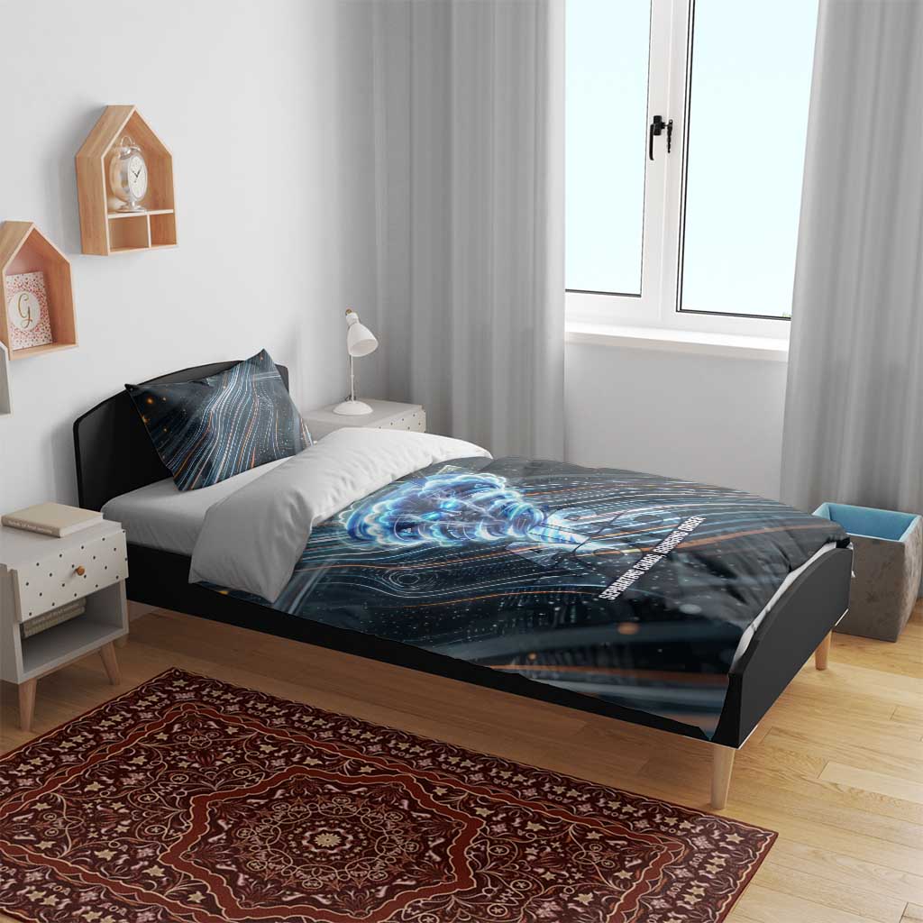Shu Air Void Egyptian Bedding Set with Storm God and Ankh Ancient Mythology