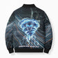 Shu Air Void Egyptian Bomber Puffer Jacket with Storm God and Ankh Ancient Mythology