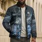 Shu Air Void Egyptian Bomber Puffer Jacket with Storm God and Ankh Ancient Mythology