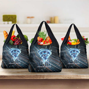 Shu Air Void Egyptian Grocery Bag with Storm God and Ankh Ancient Mythology