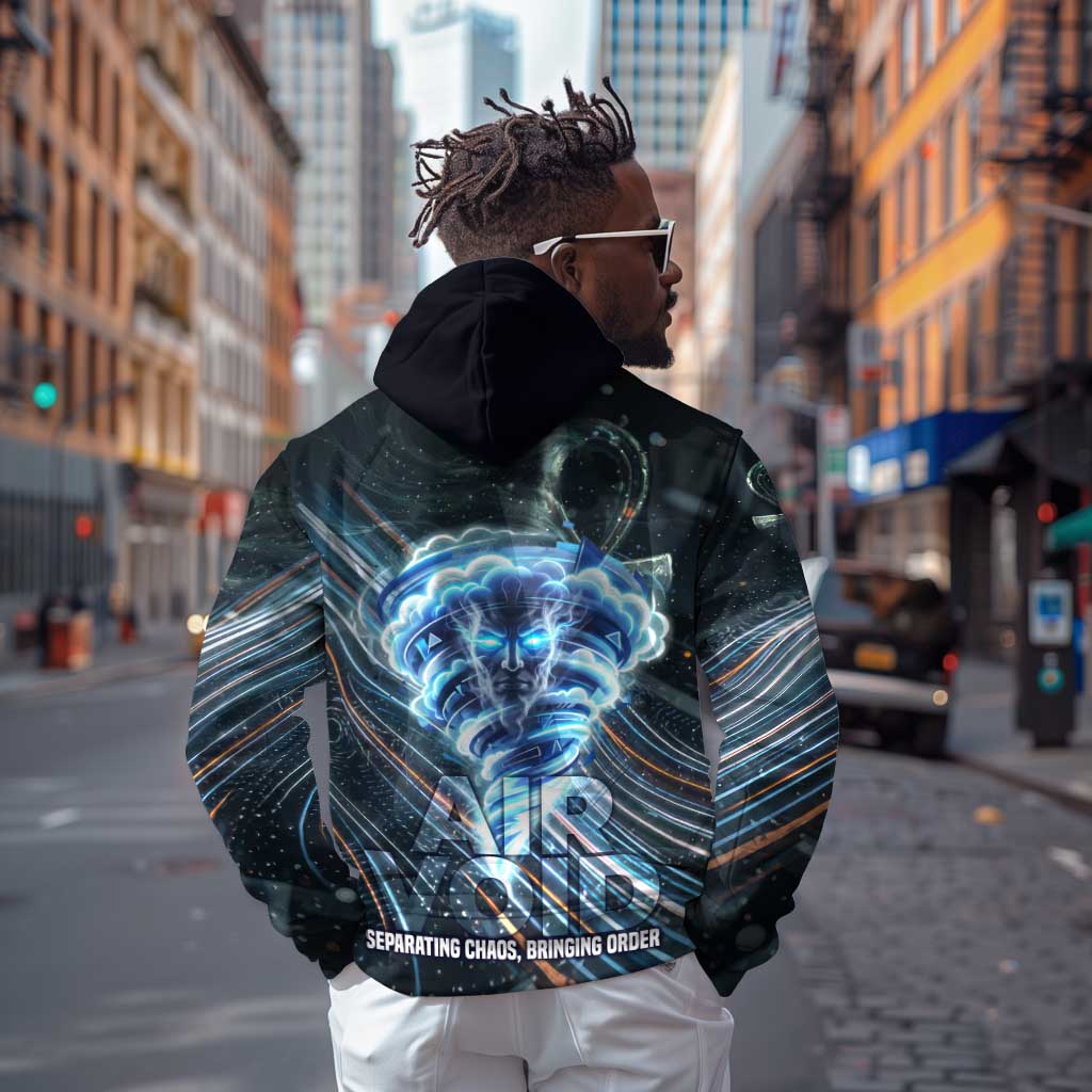Shu Air Void Egyptian Hoodie with Storm God and Ankh Ancient Mythology