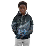 Shu Air Void Egyptian Kid Hoodie with Storm God and Ankh Ancient Mythology