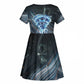 Shu Air Void Egyptian Kid Short Sleeve Dress with Storm God and Ankh Ancient Mythology