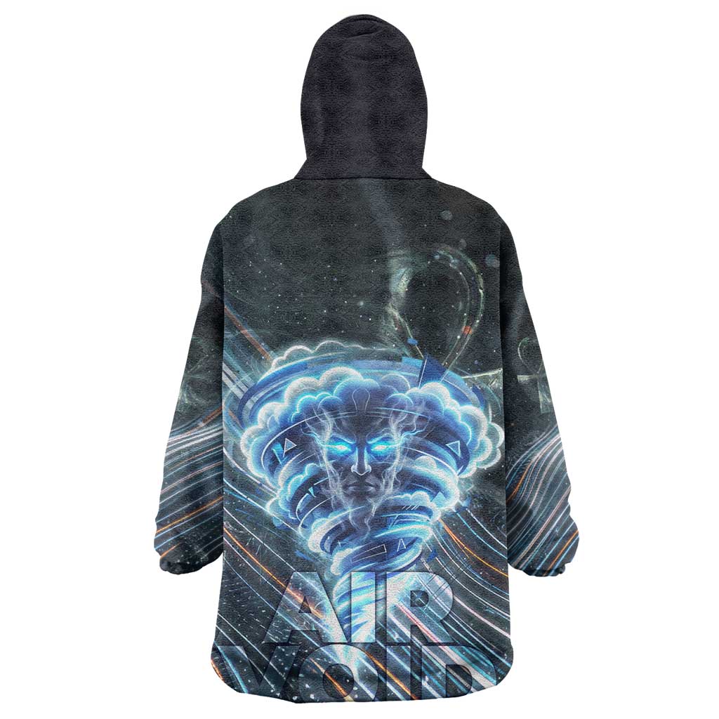 Shu Air Void Egyptian Kid Wearable Blanket Hoodie with Storm God and Ankh Ancient Mythology