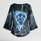 Shu Air Void Egyptian Kimono Sleeve Blouse with Storm God and Ankh Ancient Mythology