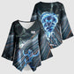 Shu Air Void Egyptian Kimono Sleeve Blouse with Storm God and Ankh Ancient Mythology