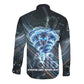 Shu Air Void Egyptian Long Sleeve Button Shirt with Storm God and Ankh Ancient Mythology