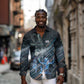 Shu Air Void Egyptian Long Sleeve Button Shirt with Storm God and Ankh Ancient Mythology
