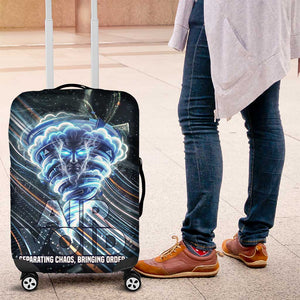 Shu Air Void Egyptian Luggage Cover with Storm God and Ankh Ancient Mythology