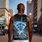 Shu Air Void Egyptian Men Tank Top with Storm God and Ankh Ancient Mythology