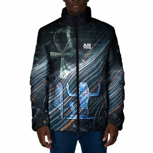 Shu Air Void Egyptian Padded Jacket with Storm God and Ankh Ancient Mythology