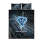 Shu Air Void Egyptian Quilt Bed Set with Storm God and Ankh Ancient Mythology