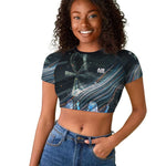 Shu Air Void Egyptian Raglan Cropped T shirt with Storm God and Ankh Ancient Mythology