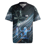 Shu Air Void Egyptian Rugby Jersey with Storm God and Ankh Ancient Mythology