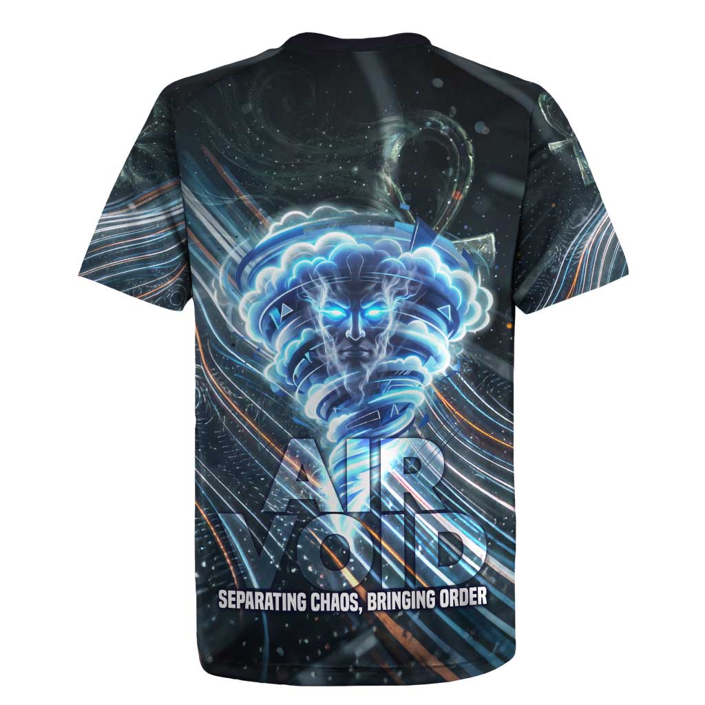Shu Air Void Egyptian Rugby Jersey with Storm God and Ankh Ancient Mythology