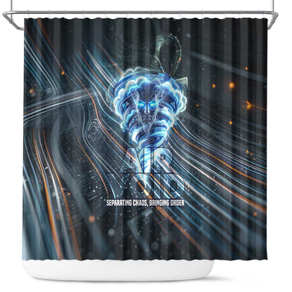 Shu Air Void Egyptian Shower Curtain with Storm God and Ankh Ancient Mythology