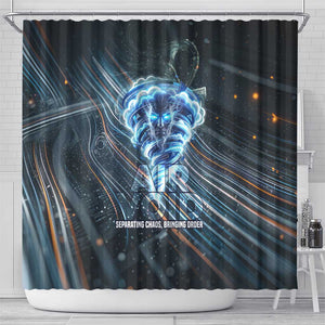Shu Air Void Egyptian Shower Curtain with Storm God and Ankh Ancient Mythology