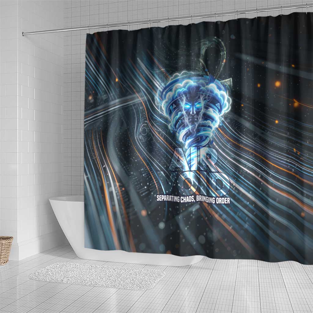 Shu Air Void Egyptian Shower Curtain with Storm God and Ankh Ancient Mythology
