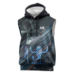 Shu Air Void Egyptian Sleeveless Hoodie with Storm God and Ankh Ancient Mythology