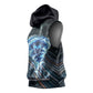 Shu Air Void Egyptian Sleeveless Hoodie with Storm God and Ankh Ancient Mythology