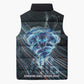 Shu Air Void Egyptian Sleeveless Puffer Jacket with Storm God and Ankh Ancient Mythology