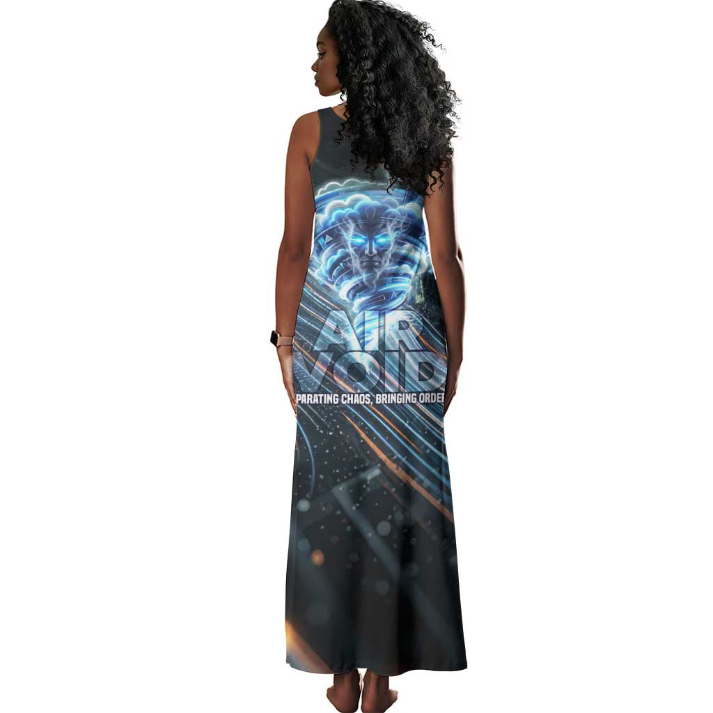 Shu Air Void Egyptian Tank Maxi Dress with Storm God and Ankh Ancient Mythology