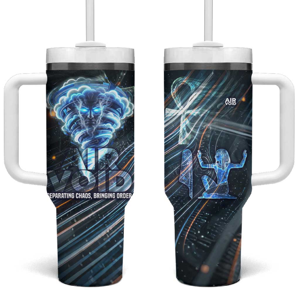 Shu Air Void Egyptian Tumbler With Handle with Storm God and Ankh Ancient Mythology