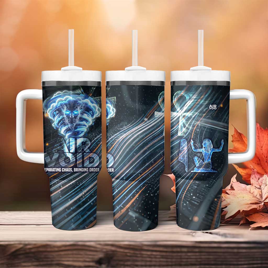 Shu Air Void Egyptian Tumbler With Handle with Storm God and Ankh Ancient Mythology