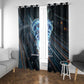 Shu Air Void Egyptian Window Curtain with Storm God and Ankh Ancient Mythology