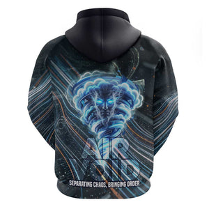Shu Air Void Egyptian Zip Hoodie with Storm God and Ankh Ancient Mythology