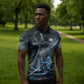 Shu Air Void Egyptian Zipper Polo Shirt with Storm God and Ankh Ancient Mythology